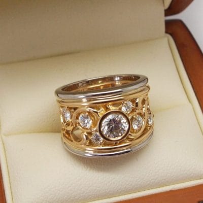 Fabergé style filigree dress ring