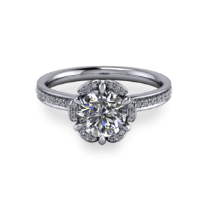 Elegant six claw flower ring