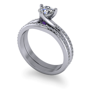 Shaped diamond wedding band