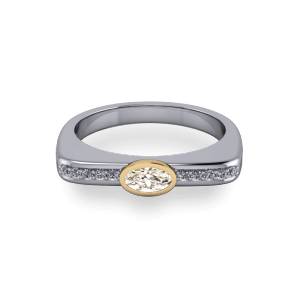 Bezel set champagne diamond