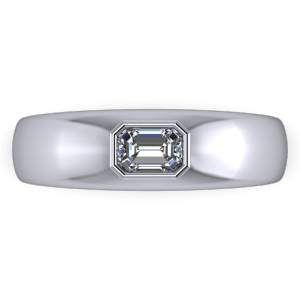 Single stone rub over emerlad diamdond ring