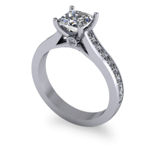 Princess cut diamond ring with accent stones