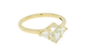 Yellow Gold Trillion Diamond Engagement Ring - Portfolio