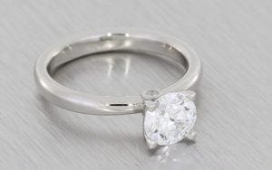Elegant Platinum Solitaire With Hidden Peak Stone