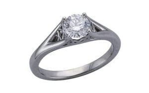 Bespoke 'corset' diamond platinum ring - Portfolio