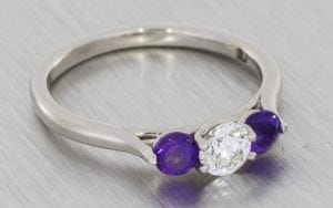 Diamond And Amethyst Contemporary Trilogy Ring - Portfolio