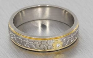 Floral two tone wedding band - Portfolio