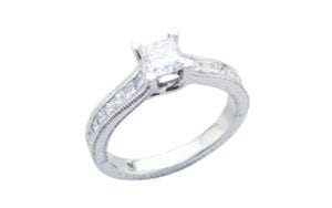 Princess diamond milgrain solitaire - Portfolio