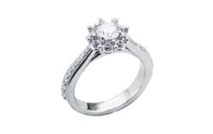 Antique vintage cluster engagement platinum ring - Portfolio