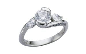 Platinum & Diamond custom bypass engagement ring - Portfolio