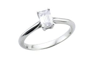 Classic Emerald cut diamond Solitaire - Portfolio