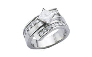 Palladium Princess cut twist ring - Portfolio