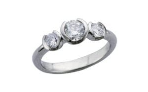 Modern 3 stone split bezel ring - Portfolio
