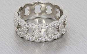 Unique Round Brilliant Diamond Set Band Detailed With Playful Pawprints