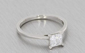 Princess cut solitaire engagement ring