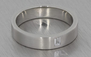 Platinum Band Set with an Emerald Cut Stone