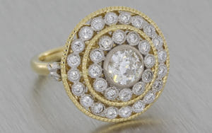 Antique Inspired Multi Halo Engagement Ring