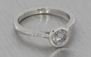 Salt and Pepper bezel set ring